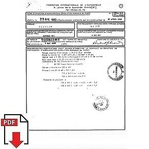 1963 Citroen 2 CV AZ FIA homologation form PDF download